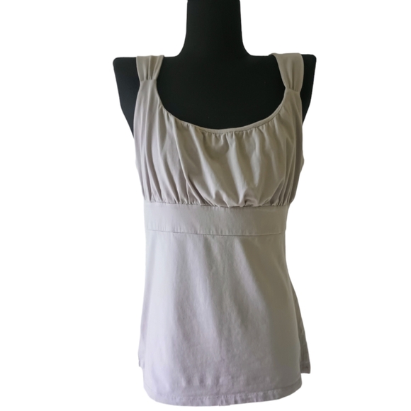 Ann Taylor Tops - Ann Taylor Gray Milkmaid Ruffle Tank